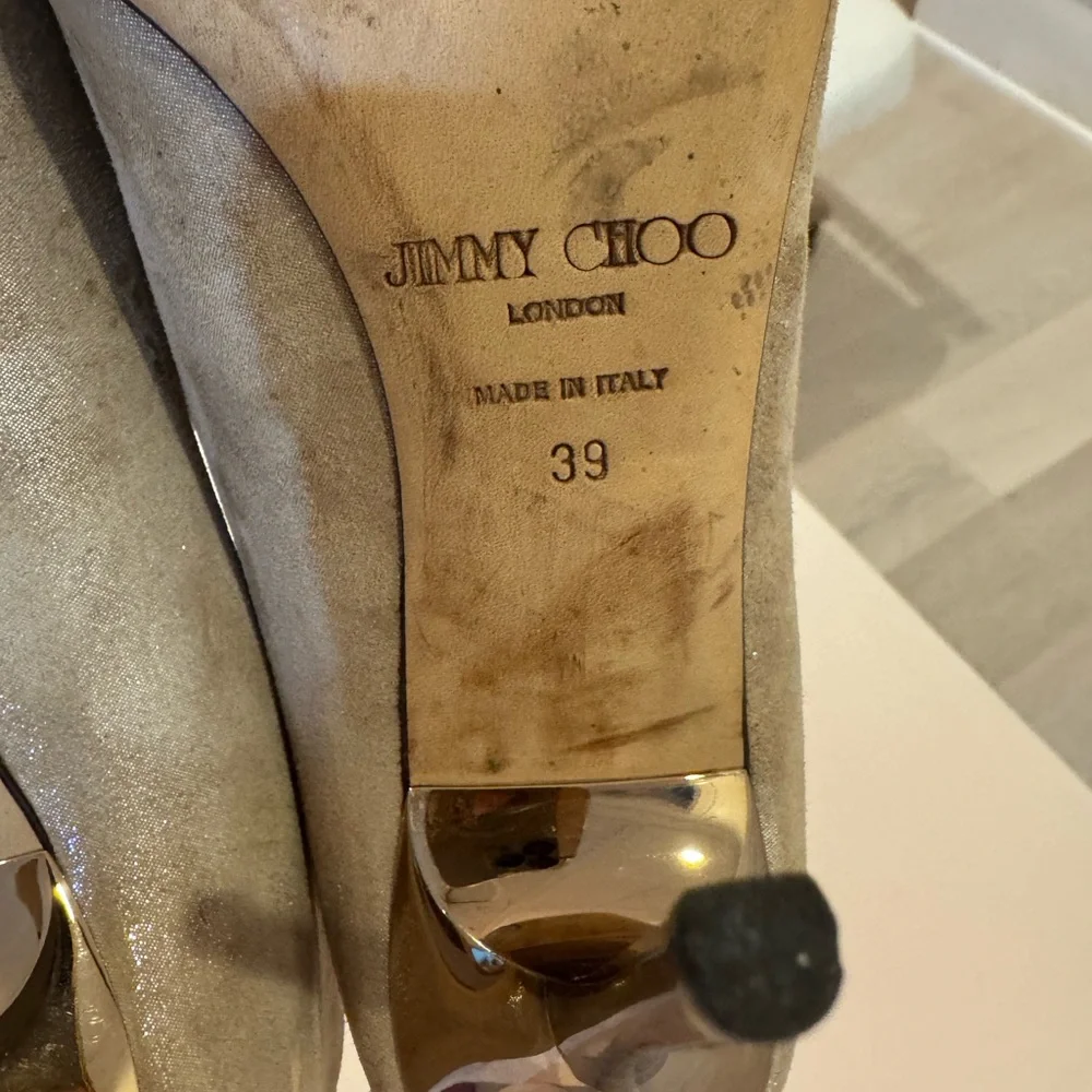 Jimmy Choo gold sparkly heels with toe detail 39 - Picture 8 of 11